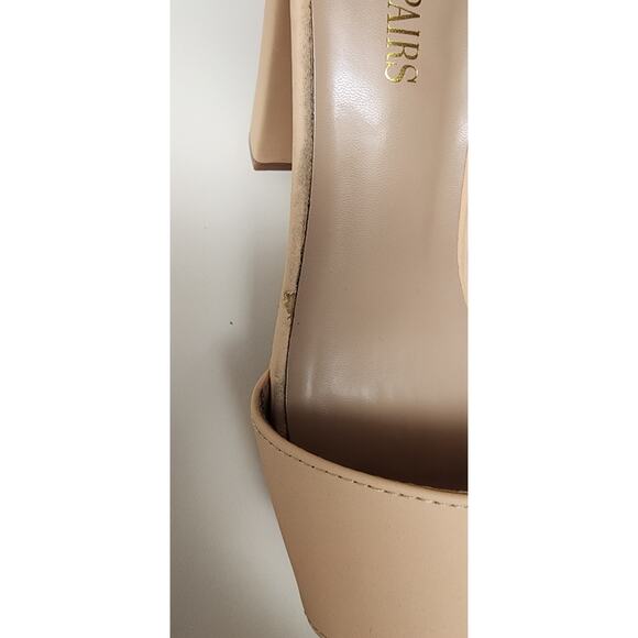 Dream Paris Women's Size 10 Nude Suede High-Heel Open-Toe Sling-Back Shoes - Picture 6 of 11